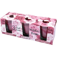 HS Candle Duftkerzen Classic Kerzen 3er Pack Wilde Rose