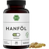 Hanföl Kapseln BIO 180 vegane Kapseln I mit kaltgepresstem bio Hanföl, nativ mühlenfrisch von bioKontor