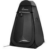 WolfWise Pop-Up Duschzelt UV-Schutz, Toilettenzelt, Umkleidezelt, Tragbar Camping Duschkabine Mobile Umkleidekabine Outdoor Klozelt, Privatzelt Lagerzelt für Wandern Strand, Medium Schwarz