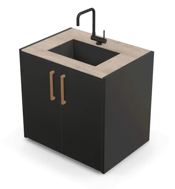 Brabura CT 90 Waschbeckenmodul - Summer Dala / Anthrazit / Holzgriff
