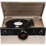 Denver MRD-180 Retro Musikcenter (Vollautomatisch), Plattenspieler, Schwarz, Holz