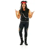 Fun Shack 80er Jahre Rocker-Kostüm für Herren, Kostüm Rocker Herren, Rockstar Kostüm Herren, Faschingskostüm Rockstar, Rock Kostüm Herren, Rocker Outfit Herren, Fasching Rockstar M - M