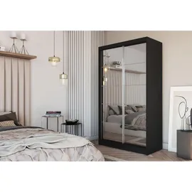 masseno Schwebetürenschrank FIORELLA 120 x 216 x 61 cm Schwarz