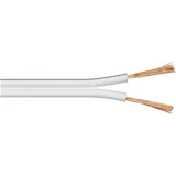 goobay 67748 Lautsprecherkabel 2x1.5 mm2 CCA Litze - Boxenkabel Litzenkabel Subwoofer Kabel / Weiß 25 m weiss