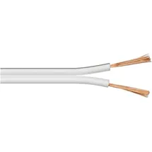 goobay 67748 Lautsprecherkabel 2x1.5 mm2 CCA Litze - Boxenkabel Litzenkabel Subwoofer Kabel / Weiß 25 m weiss