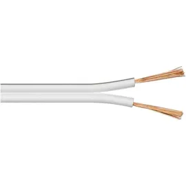 goobay 67748 Lautsprecherkabel 2x1.5 mm2 CCA Litze - Boxenkabel Litzenkabel Subwoofer Kabel / Weiß 25 m weiss