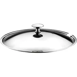Universaldeckel PINTINOX "Professional", silber (edelstahlfarben), Ø:24cm, Edelstahl 18/10, Deckel, Pfannendeckel Topfdeckel, mit Löffelaussparung, Edelstahl 18/10, spülmaschinengeeignet