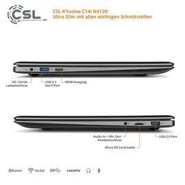 CSL R'Evolve C14i V2 14,1" Celeron N4120 1,1 GHz 4 GB RAM 64 GB eMMC W11P