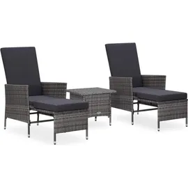 vidaXL Garten-Lounge-Set 3-tlg. grau