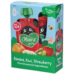 Olvarit | Trinkflasche Obst | Baby Ab 12 Monate | Banane Kiwi Erdbeere