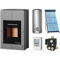 Aquaflam Vario Saporo 11kW Wasserführender Kaminofen Grey Komplett-Set +