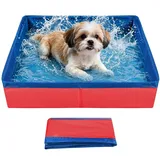 Hundepool Klein Faltbar 50x10cm Katzenpool Kratzfest Verschleißfest Hundeplanschbecken Sommer Hunde Schwimmbad aus PVC Geeignet zum Baden und zur Aufbewahrung (Rot)