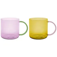 REMEMBER Kaffeebecher Fred 2tlg. Glas Rosa