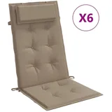vidaXL Hochlehner-Auflagen 6 Stk. Taupe Oxford-Gewebe