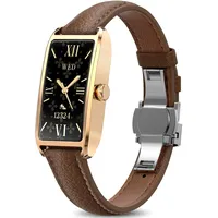 Smartwatch Damen Elegant Dünn Fitnesstracker Eckig Damenuhr 1.13" AMOLED Fitnessuhr Frauen Herzfrequenzmesser Schrittzähler Schlafanalyse Menstruationszyklus Pulsuhr Gold IP68 Wasserdicht Sportuhr