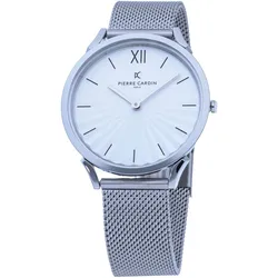 Pierre Cardin Herren Armband-Uhr analoge Quarz-Uhr mit Edelstahl-Armband 3ATM 40mm CPI.2067 Silber - One-Size