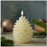 MARELIDA LED Kerze Tannenzapfen 15,5 cm creme
