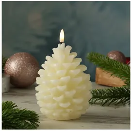 MARELIDA LED Kerze Tannenzapfen 15,5 cm creme