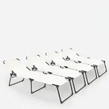 4er Set Liegestühle Strandliegen Sonnenliegen Aus Aluminium Für Garten Und Strand  Mauritius - Weiß