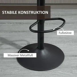Homcom 2er-Set Barhocker Höhenverstellbarer Barstuhl Tresenstuhl mit Fußstützen - Braun