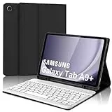 WAVATA Tastatur für Samsung Galaxy Tab A9 Plus 2023 11 Zoll, Samsung Tab A9 Plus Hülle mit Tastatur Magnetische Abnehmbarer QWERTZ Layout, Schwarz