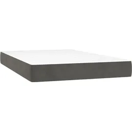 vidaXL Boxspringbett mit Matratze & LED Dunkelgrau 120x200 cm Samt