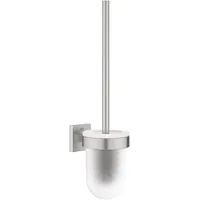 Grohe Start Cube - Toilettenbürstengarnitur (Wandmontage, verdeckte Befestigung, Material: Glas/Metall), supersteel,