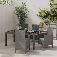 vidaXL Garten-Essgruppe 5-tlg. Grau