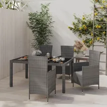 vidaXL Garten-Essgruppe 5-tlg. Grau