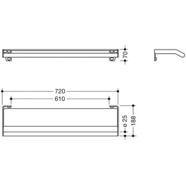 Hewi System 900 Ablage mit Haltegriff, 900.03.00040,