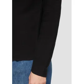 s.Oliver Gerippter Strickpullover Schwarz 38