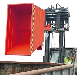 Bauer Kippbehälter Stahlblech 900 mm rot