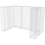 vidaXL Gabionen-Mülltonnenverkleidung für 2 Tonnen Stahl 180x100x120cm