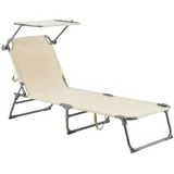 [en.casa] Sonnenliege Getaria 189x57x28 cm Beige