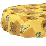 ANRO Tischdecke abwaschbar Oval 180 x 140 cm Gelb