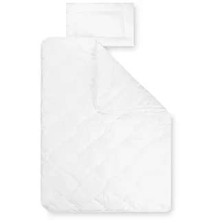 Julius Zöllner Kindersteppbett-Set 4-Jahreszeiten, Duo-Decke mit Druckknöpfen und Kissen, Größe 100x135 cm + 40x60 cm