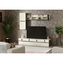 aea Wohnzimmer Set 3tlg Wohnwand TV Ständer Holzmöbel Wandschrank Komplett Wandregal),