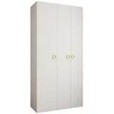 abiks möbel Drehtürenschrank COMO 120 x 245,5 x 50 cm Weiß/Gold