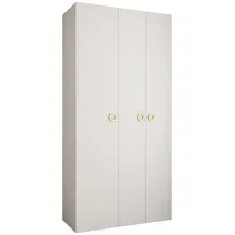 abiks möbel Drehtürenschrank COMO 120 x 245,5 x 50 cm Weiß/Gold