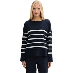 Tom Tailor Damen Langarm-Shirt IRREGULAR STRIPE Regular Fit 37544 - Blau Weiß Irregular Stripe XXL