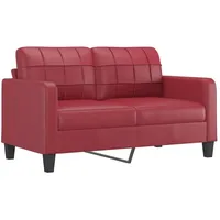 vidaXL 2-Sitzer-Sofa Weinrot 140 cm Kunstleder