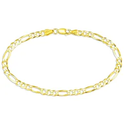 Armband »Schmuck Geschenk Silber 925 Armschmuck Armkette Figarokette«, 65887154-19 gelbgoldfarben