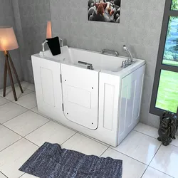 AcquaVapore Sitzbadewanne Senioren Wanne Sitzwanne mit Tür S07-TH-B-L 140x76cm