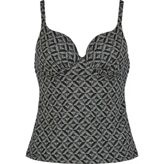 NATURANA Tankini-Top Ethno black & white, vorgeformte Cups, mit Bügel, Musterdesign, verstellbare Träger, bequem schwarz 40