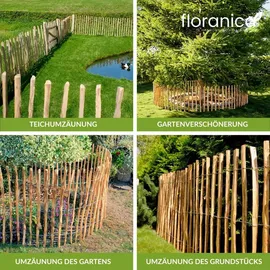 Floranica Staketenzaun 1,0 x 1,0 m imprägnitert braun