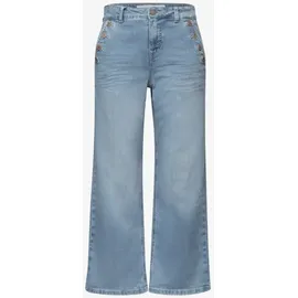 street one studio Street One Cropped Wide Leg Jeans mit Knopfdetail - Blau