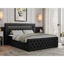 MKS Boxbett, GOLD-9 Led, 120/200 Schwarz Kunstleder - H3