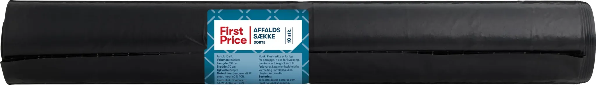 First Price Schwarze Muellsaecke 100 l 10 Stueck - 100 L