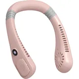 Tragbarer, Klingenloser Nackenventilator, Usb-aufladbar, Leise Und Faltbar, Mit 5 Geschwindigkeitsstufen, Pink