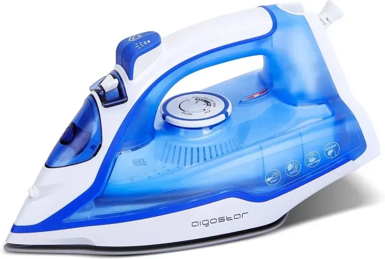 Aigostar Elektrisches Bügeleisen, Dampf, 2400 W, 10–20 g/min, 300 ml Wassertank, Keramikbügeleisen